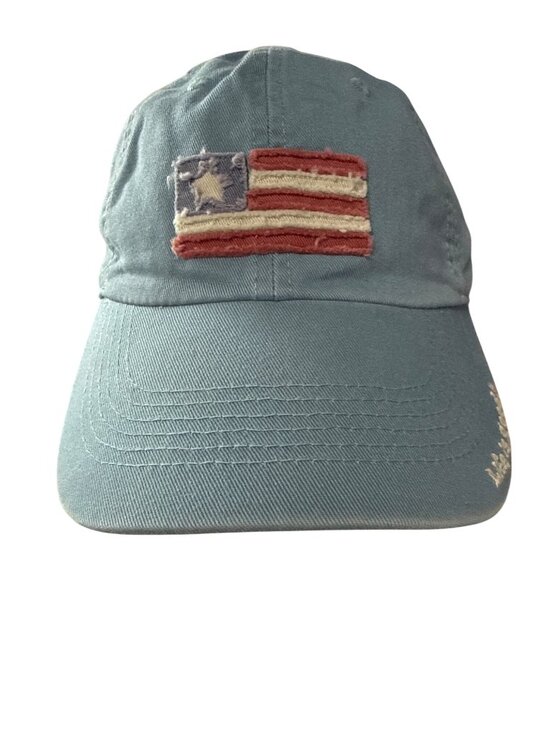 Life Is Good Accessories - Life Is Good Womens Blue Cotton Baseball Hat Adjustable Strap "Flag" 4th of July